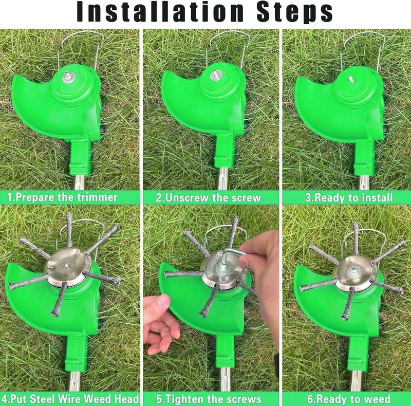 Heavy-Duty Steel WireTrimmer Head forCordless Weed Trimmers
