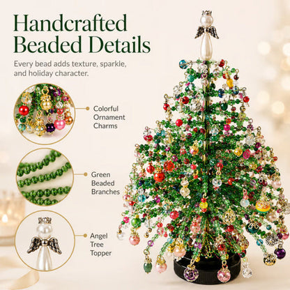 DIY Beaded Christmas Tree Craft Kit – Mini Tabletop Decoration | Festive Holiday Home Decor