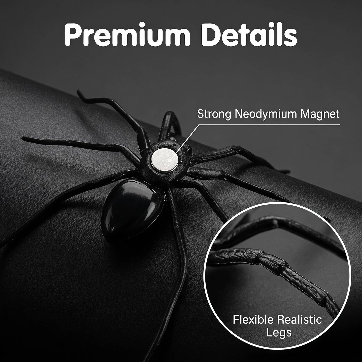 🕷 2026 Upgraded Glow-in-the-Dark Realistic Spider Magnetic Fridge Sticker – Halloween Prank Decor for Kitchen, Car & Home