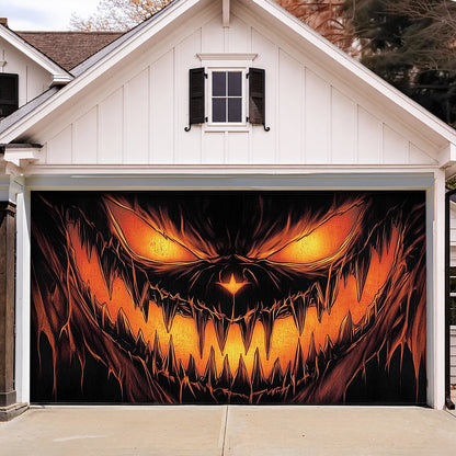 Halloween Garage Door Banner Decoration Dark Jack-O'-Lantern