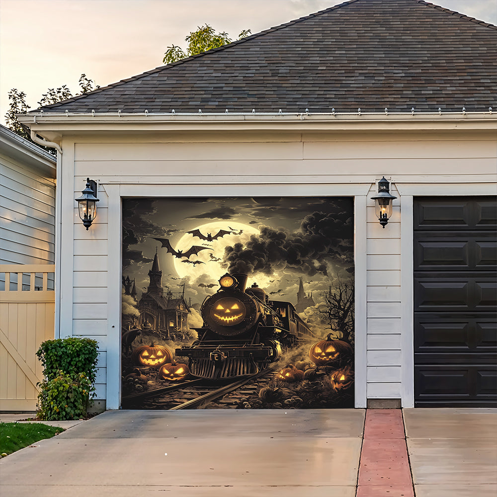 Halloween Garage Door Banner Decoration Pumpkin Express Halloween