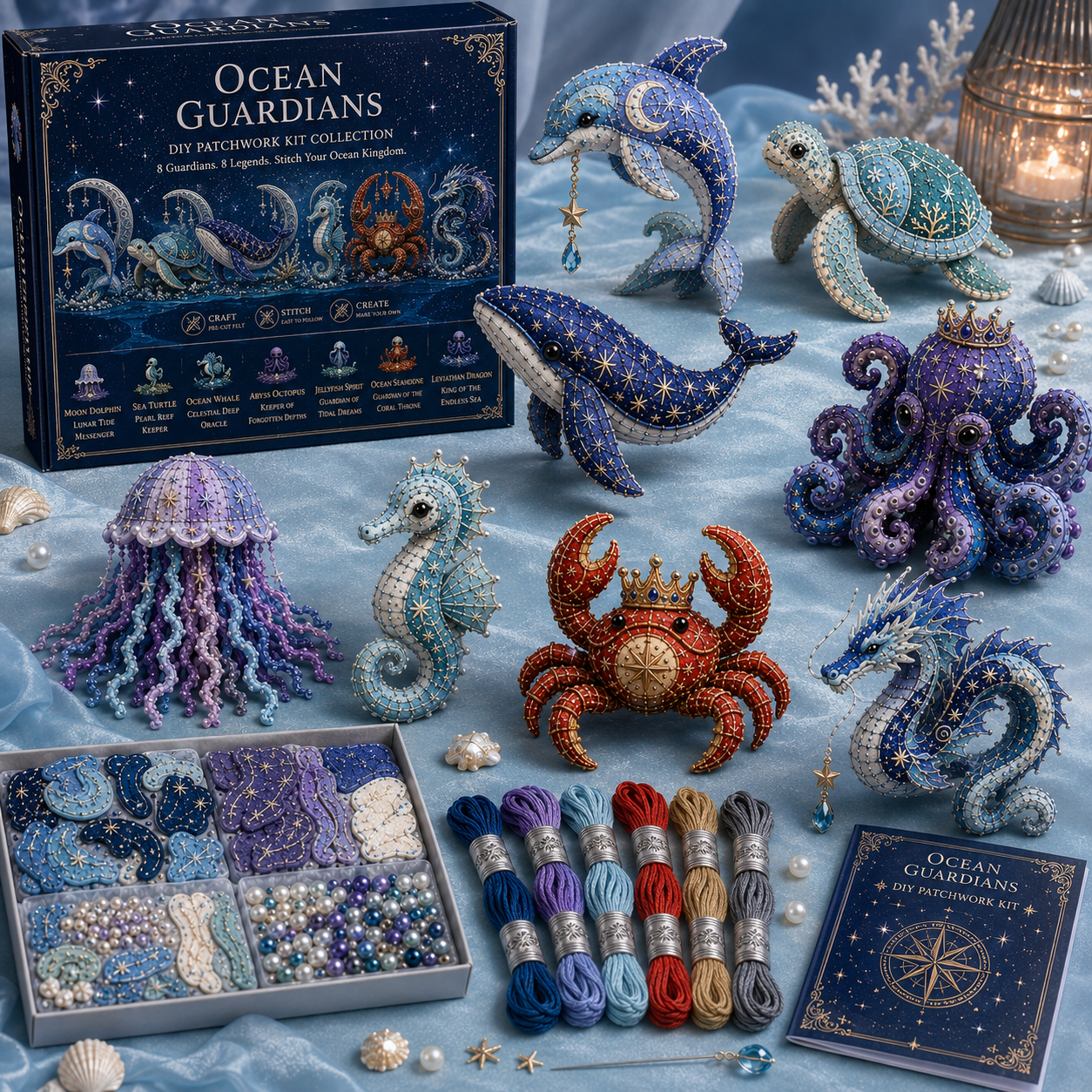 🔥LAST 4 HOURS，BUY 2 GET 1 FREE — Each discount is $8.5🎁 Ocean Guardians DIY Patchwork Kit Collection🌊