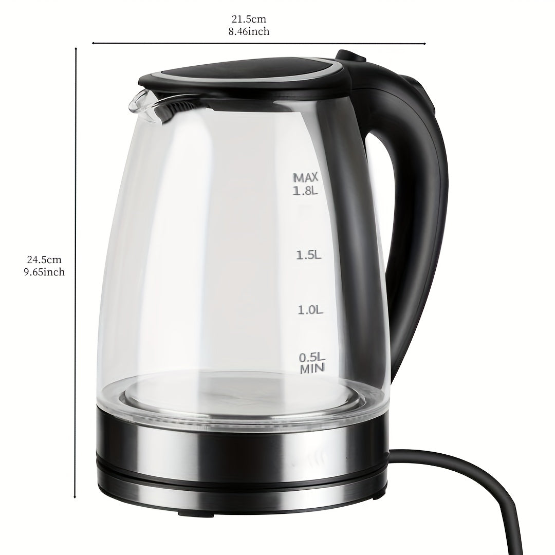 OCTAVO Electric Kettle 60.87oz Instant Hot Water Boiler with Borosilicate Glass, Auto Shut-Off & Cool-Touch Handle, Boil-Dry Protection Suitable for Coffee & Tea Maker, Plug, for, for Coffee Pot, for Tea Boiler, Instant Heater