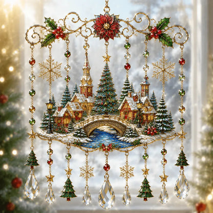 49% OFF – 🎄Handmade Christmas Stained Glass Window Hanging✨