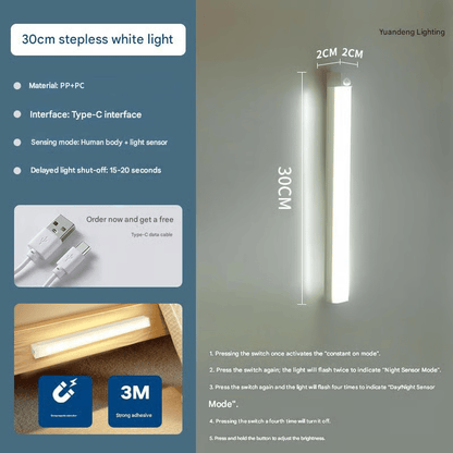 Punch-free Smart Sensor Magnetic Rechargeable LED Lights