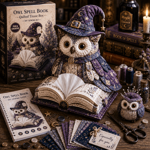 🦉Wise Owl Quilted Tissue Box DIY Sewing Kit