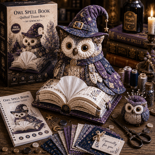 🦉Wise Owl Quilted Tissue Box DIY Sewing Kit