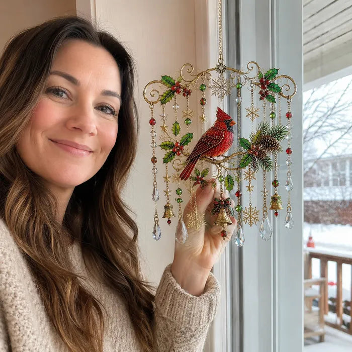 49% OFF – 🎄Handmade Christmas Stained Glass Window Hanging✨