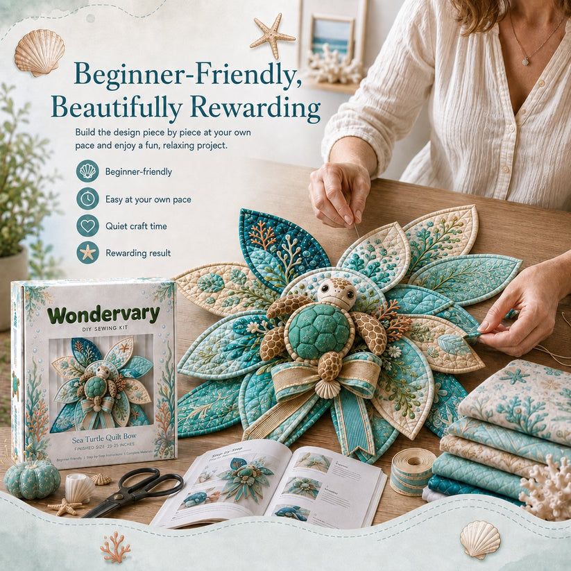 🌊 DIY Ocean Animal Quilted Bow Kit – Large 3D Coastal Door & Wall Décor