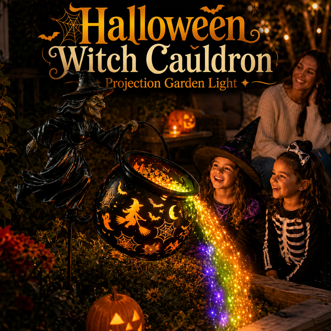 🎃🧙‍♀️Halloween Witch Cauldron Projection Garden Light – 🔥 Buy 2 Free Shipping