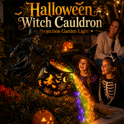 🎃🧙‍♀️Halloween Witch Cauldron Projection Garden Light – 🔥 Buy 2 Free Shipping