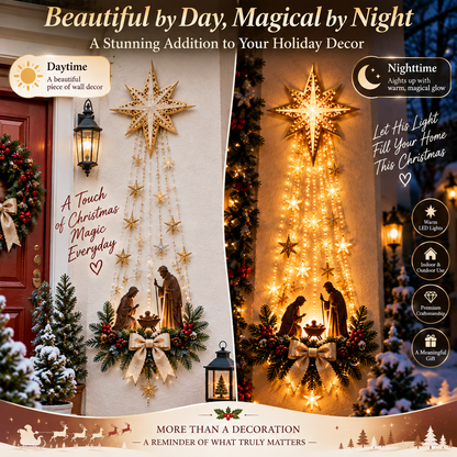 ✨Last Day 90% OFF✨✝️ Bethlehem Star of Faith™ – Lighted Nativity Wall Decor