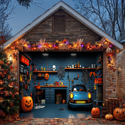 Halloween Garage Door Banner Decoration Spooky Muscle Car