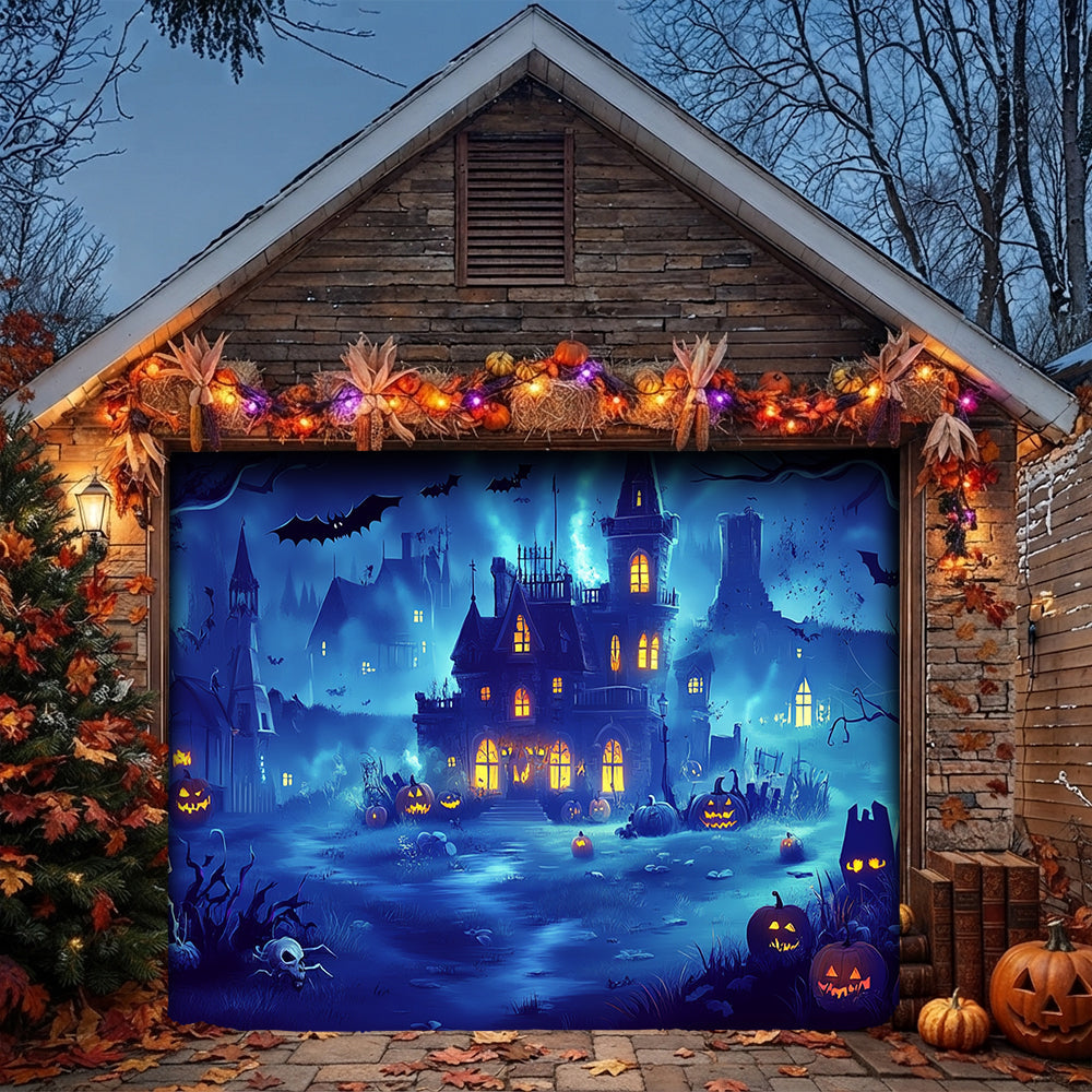 Halloween Garage Door Banner Decoration Haunted Hollow At Midnight
