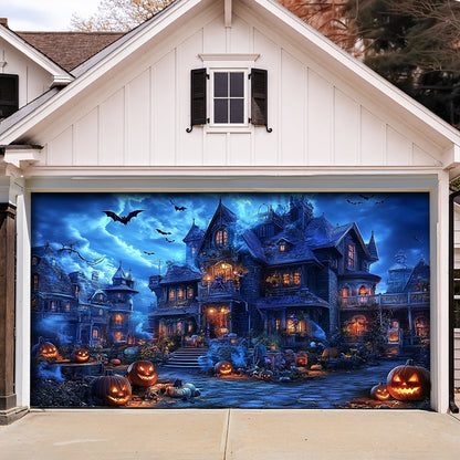 Halloween Garage Door Banner Decoration Haunted Halloween Estate