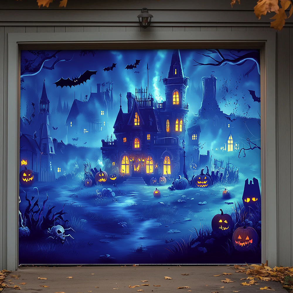 Halloween Garage Door Banner Decoration Haunted Hollow At Midnight