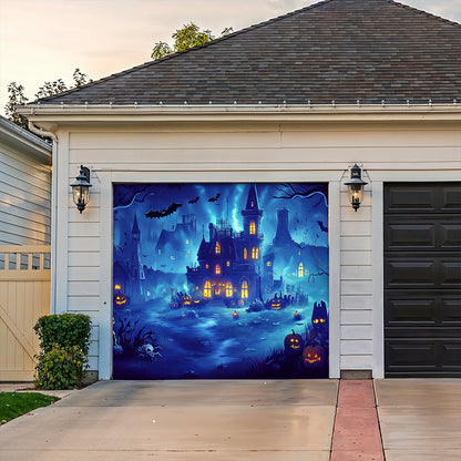Halloween Garage Door Banner Decoration Haunted Hollow At Midnight