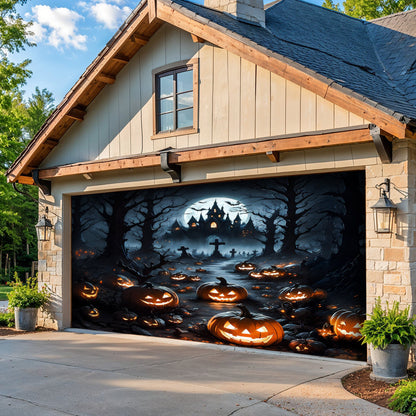 Garage Door Banner Decoration Halloween Pumpkin Haunted House