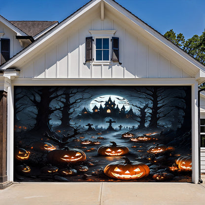 Garage Door Banner Decoration Halloween Pumpkin Haunted House