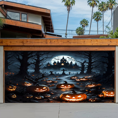 Garage Door Banner Decoration Halloween Pumpkin Haunted House