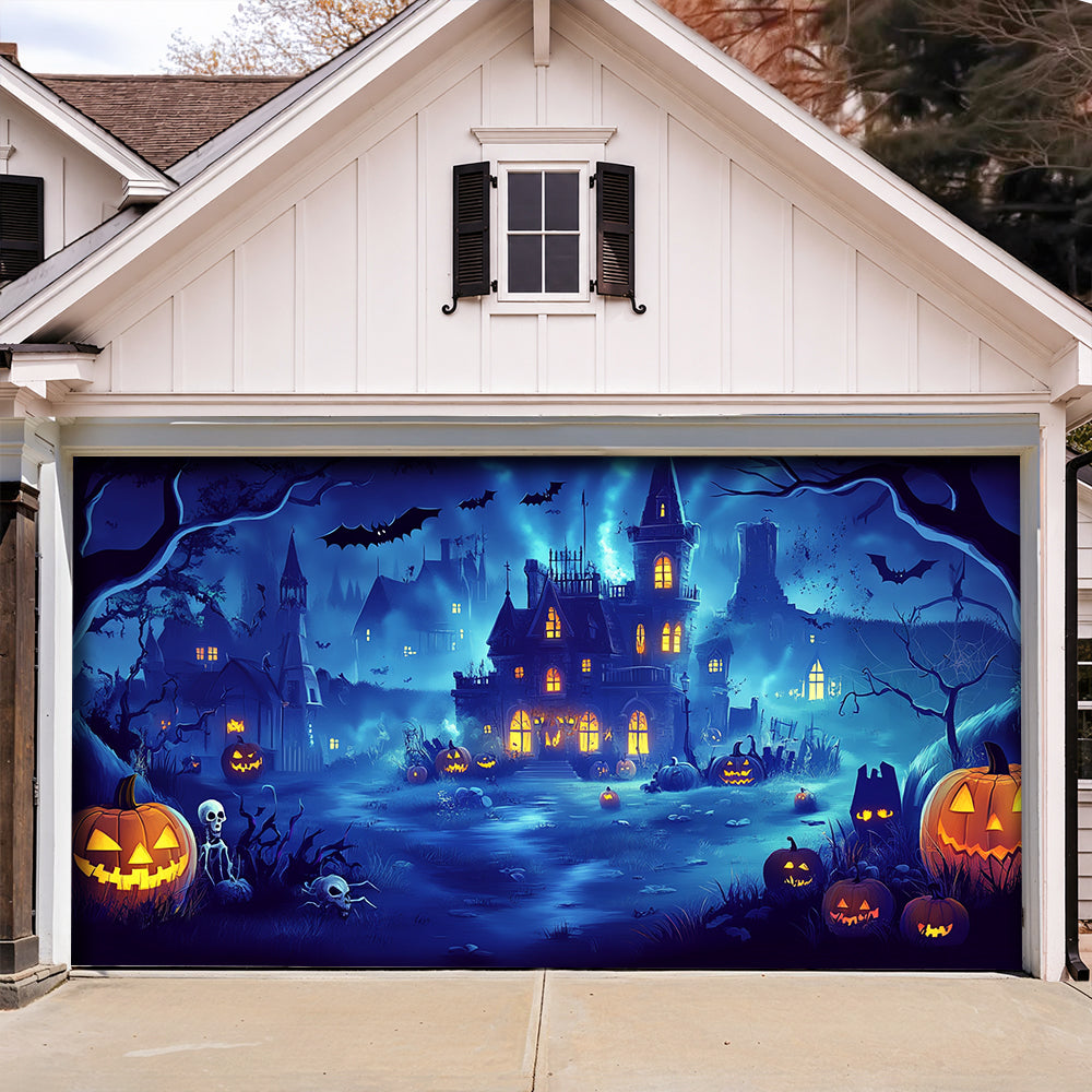 Halloween Garage Door Banner Decoration Haunted Hollow At Midnight