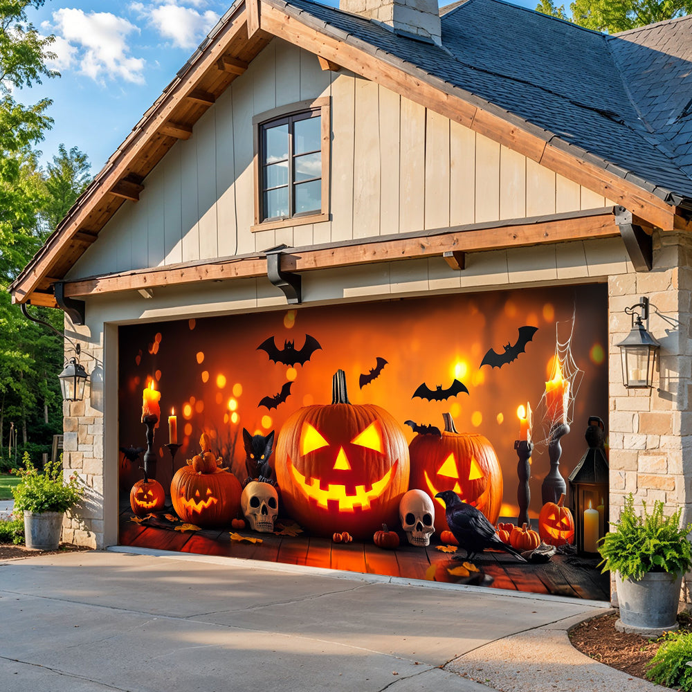 Halloween Garage Door Banner Decoration Bewitched Pumpkin Night