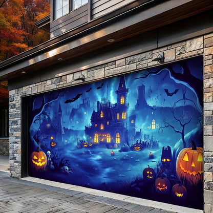 Halloween Garage Door Banner Decoration Haunted Hollow At Midnight