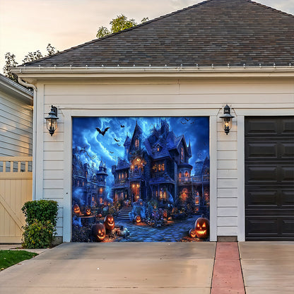 Halloween Garage Door Banner Decoration Haunted Halloween Estate