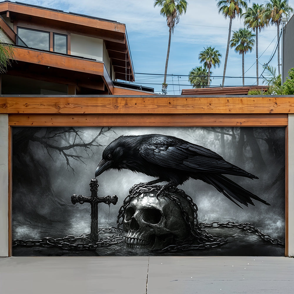 Halloween Garage Door Banner Decoration  Faith In The Darkness