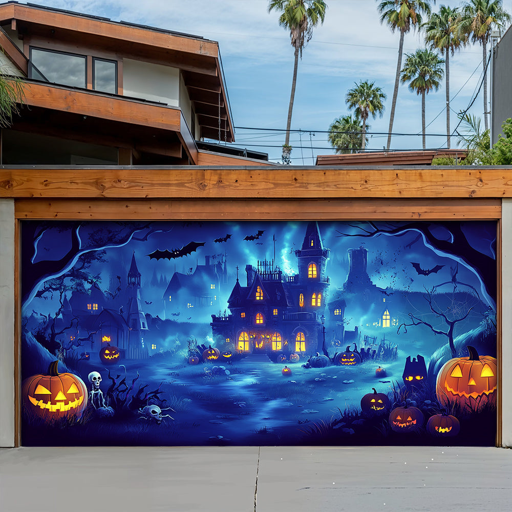 Halloween Garage Door Banner Decoration Haunted Hollow At Midnight