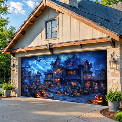 Halloween Garage Door Banner Decoration Haunted Halloween Estate