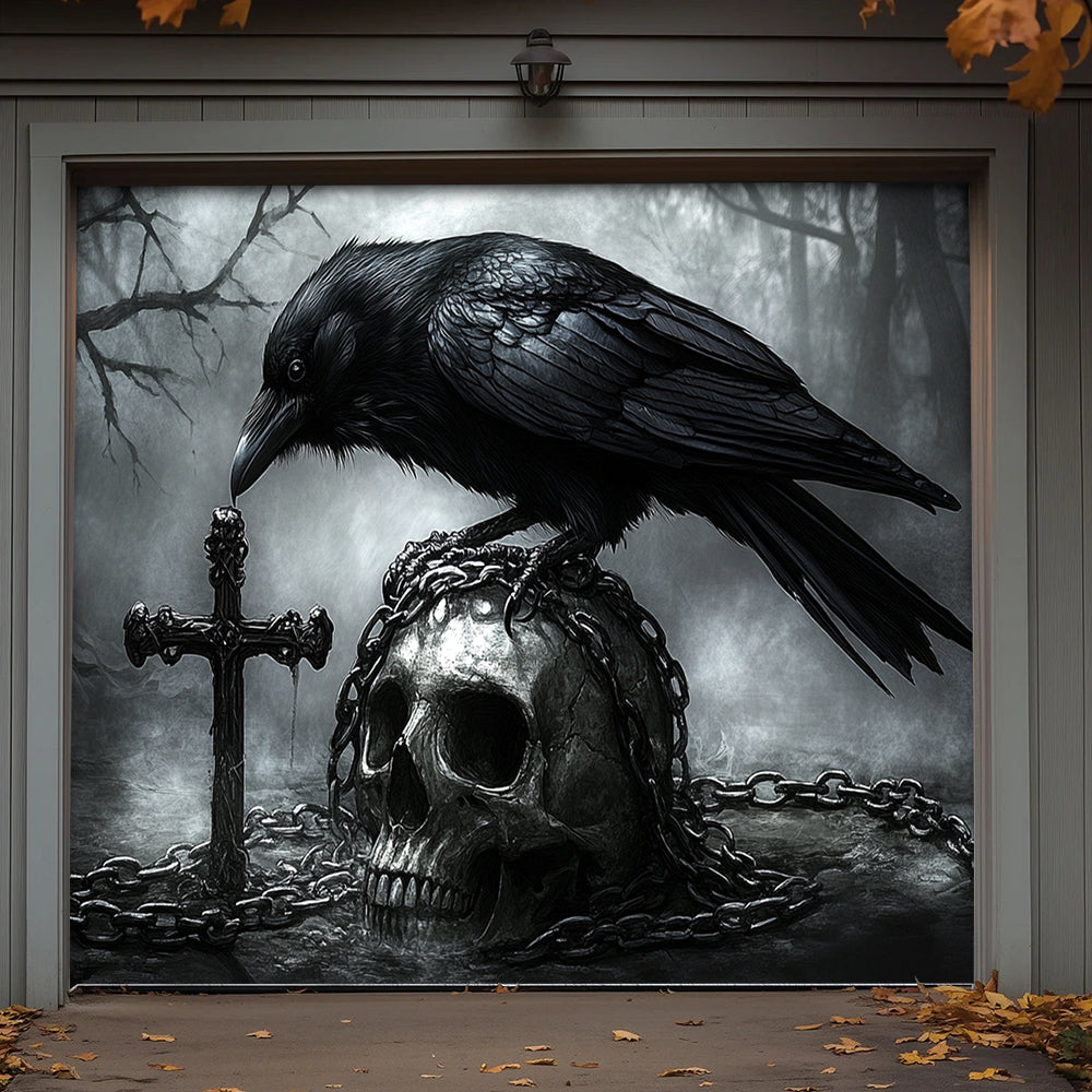 Halloween Garage Door Banner Decoration  Faith In The Darkness