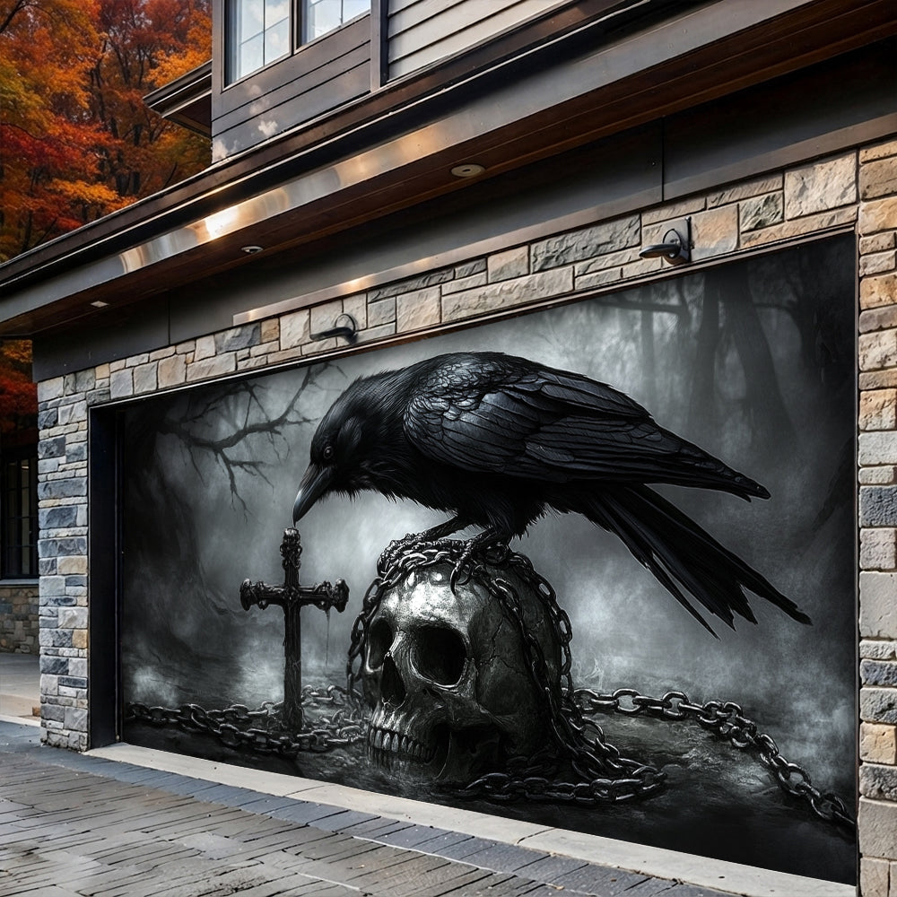 Halloween Garage Door Banner Decoration  Faith In The Darkness