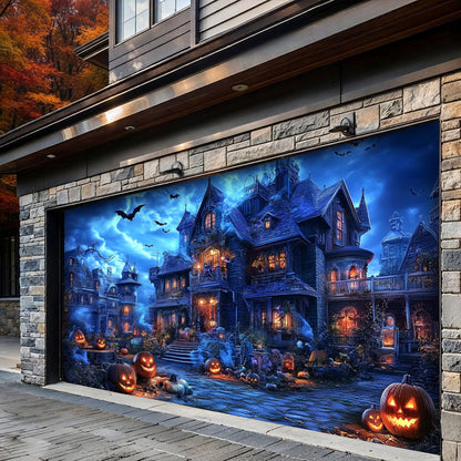 Halloween Garage Door Banner Decoration Haunted Halloween Estate