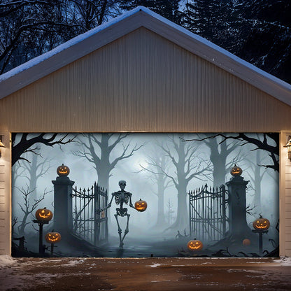 Garage Door Banner Decoration Death Skull Gate
