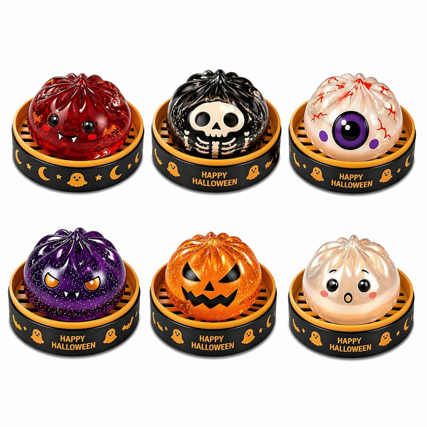 Halloween Ghost Squishy Stress Relief Toy – Soft Squeeze Sensory Mochi Toy