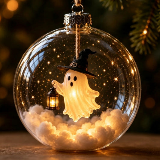 🎃 Limited Halloween Collection-Glowing Halloween Ornament Collection – Cat, Witch, Pumpkin & Ghost Baubles