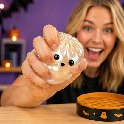 Halloween Ghost Squishy Stress Relief Toy – Soft Squeeze Sensory Mochi Toy