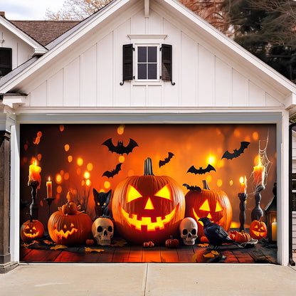 Halloween Garage Door Banner Decoration Bewitched Pumpkin Night