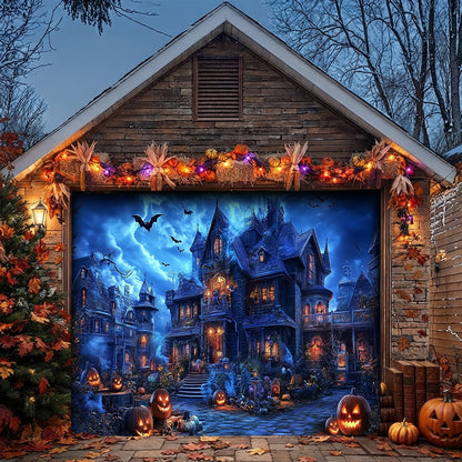 Halloween Garage Door Banner Decoration Haunted Halloween Estate