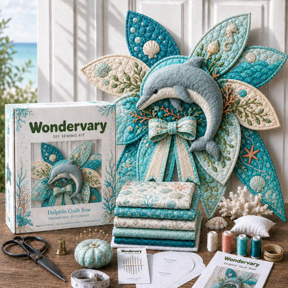 🌊 DIY Ocean Animal Quilted Bow Kit – Large 3D Coastal Door & Wall Décor