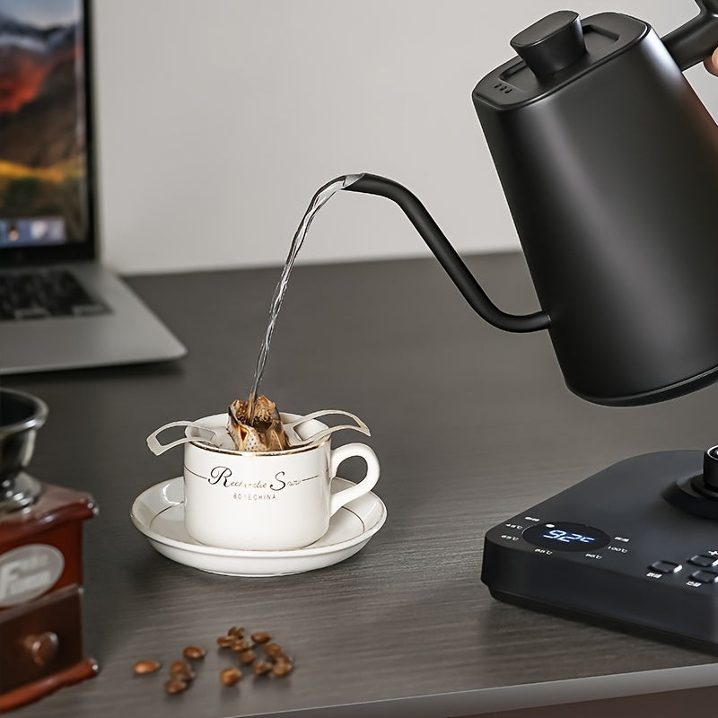 Swan Neck Hand Brewing Kettle | Stainless Steel, 304 Material, 1200W Power, 16.91-33.81oz Capacity, Smart Temperature Control for Coffee and Tea