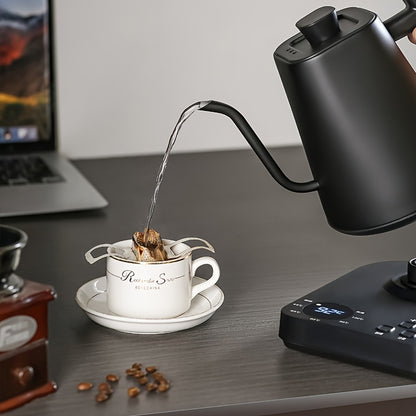 Swan Neck Hand Brewing Kettle | Stainless Steel, 304 Material, 1200W Power, 16.91-33.81oz Capacity, Smart Temperature Control for Coffee and Tea