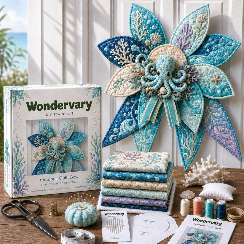 🌊 DIY Ocean Animal Quilted Bow Kit – Large 3D Coastal Door & Wall Décor
