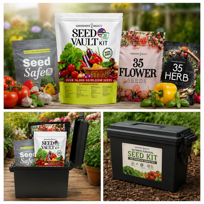 Ultimate Survival Seed Kit – 140 Heirloom Vegetable, Herb & Flower Seeds