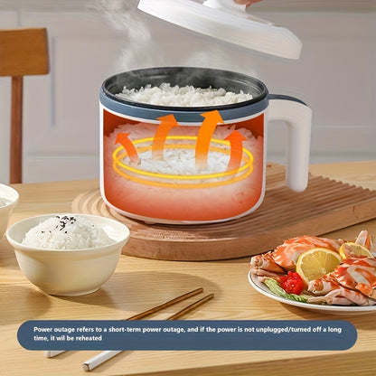 57.48oz Multifunctional Intelligent Electric Pot, Convenient Steaming And Cooking Integrated Pot, Overheating And Drying Protection, 6 Cooking Modes, Mini Steamer, Double-layer Non Stick Pot, Suitable For 1-2 People, Rice, Soup, Pasta, Steak, Etc