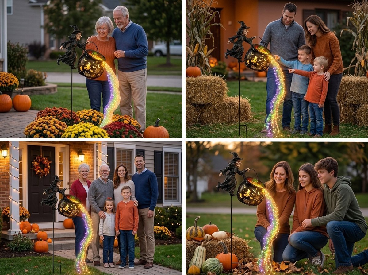 🎃🧙‍♀️Halloween Witch Cauldron Projection Garden Light – 🔥 Buy 2 Free Shipping