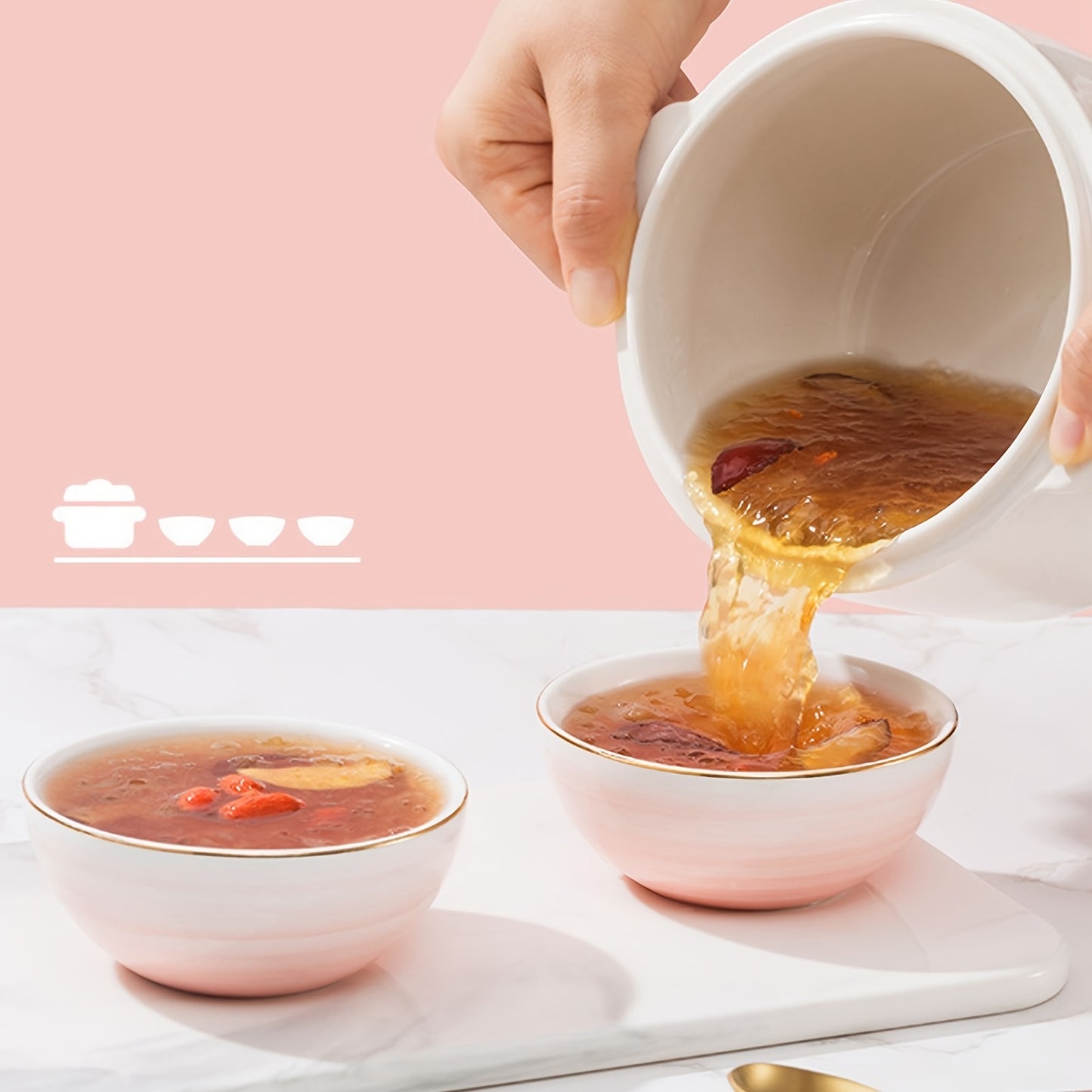 33.81oz Ceramic Stew Pot, Anti Dry Burn Ceramic Cooker with 24H Intelligent Reservation, for Porridge Rice Soup