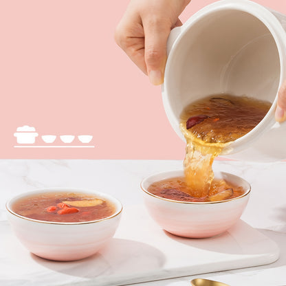 33.81oz Ceramic Stew Pot, Anti Dry Burn Ceramic Cooker with 24H Intelligent Reservation, for Porridge Rice Soup