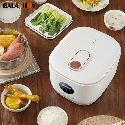 BALASHOV US Plug Multi Electric for rice Cooker, a Low-Sugar Cooking Device Featuring a Stainless Steel Steamer, a Travel Pot with a Removable Ceramic Non-Stick Pot